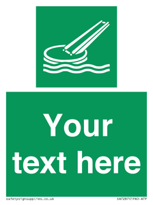 Custom sign safe condition Marine evacuation slide